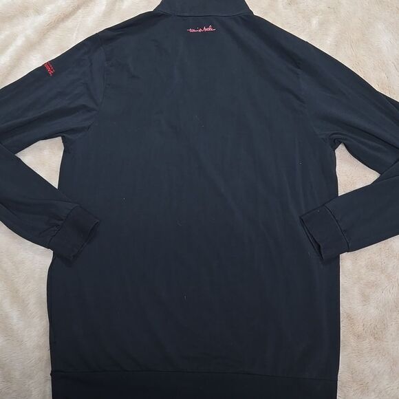 TRAVIS MATHEW PITTSBURGH PENGUINS BLACK LONG-SLEEVE THREE-QUARTER ZIP PULLOVER - Picture 9 of 12